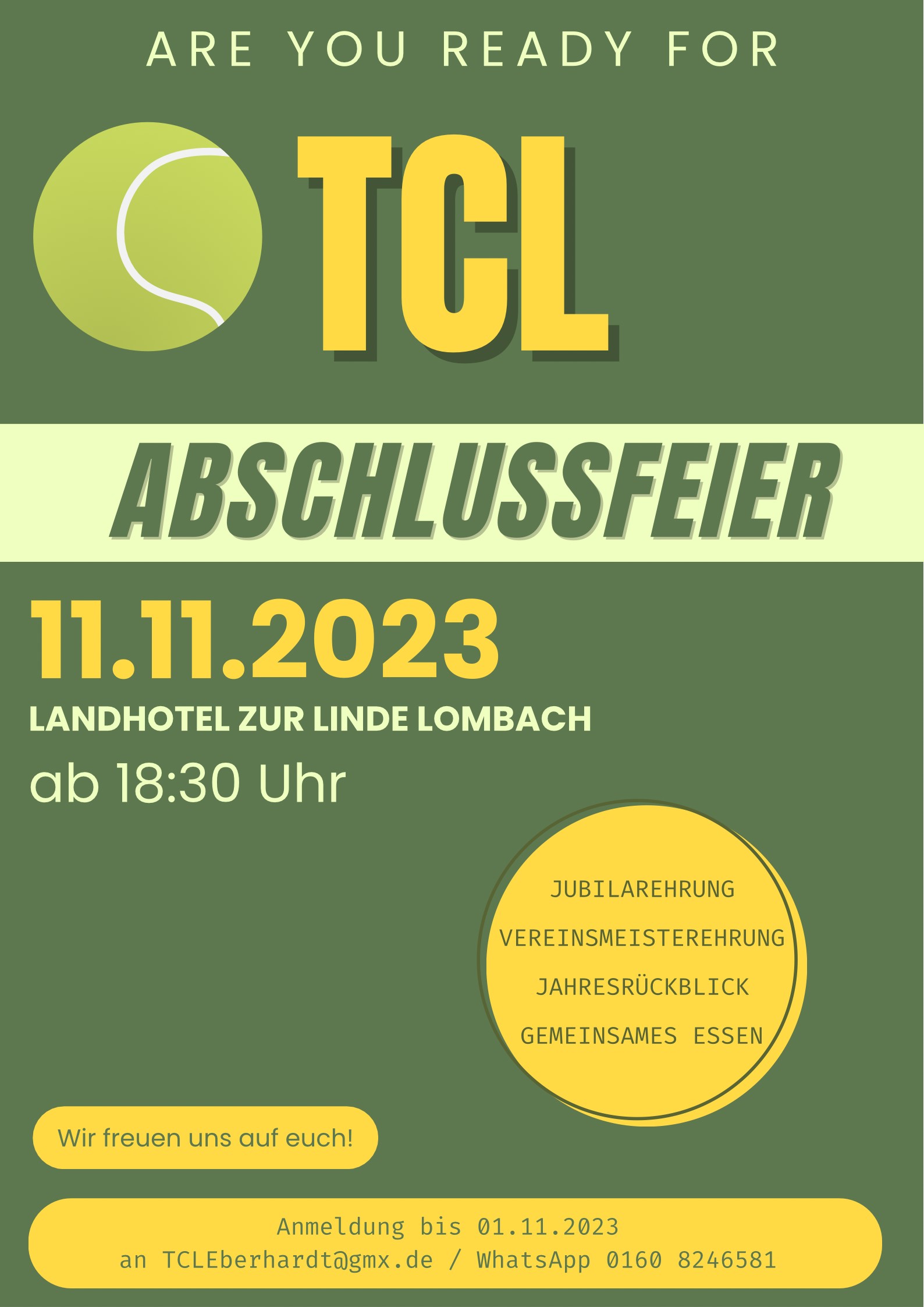Read more about the article Saison-Abschluß-Fest am 11. November